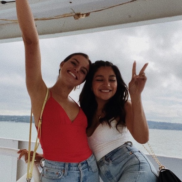 Open back Tiger Mist Bodysuit in red - Picture 2 of 5